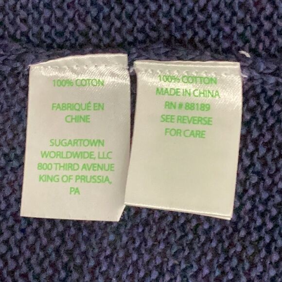 Lilly Pulitzer Cotton Navy Blue Open Front Short Sleeve Knit Cardigan Size S - Picture 6 of 8